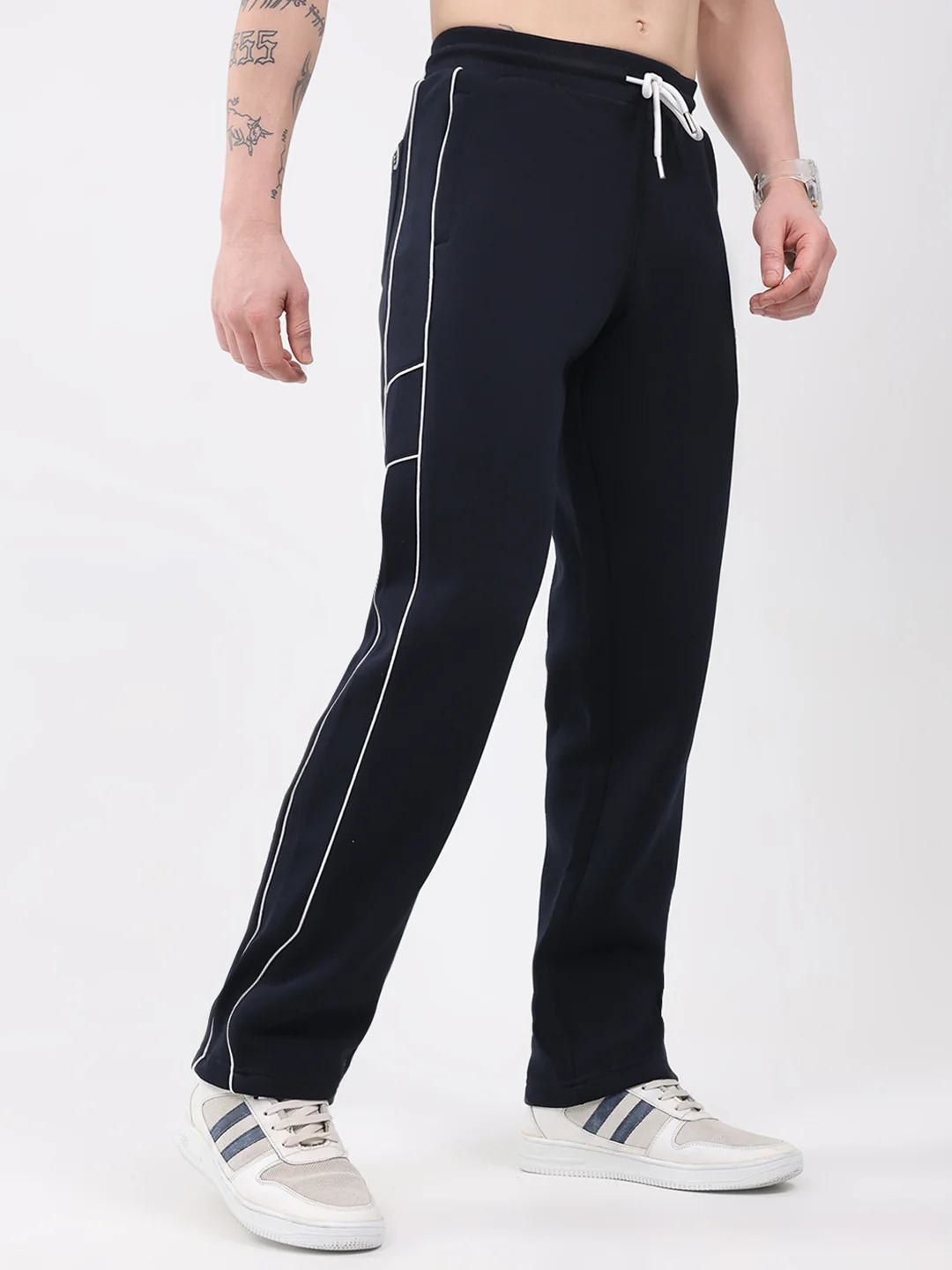 Rock.it Men Navy Blue Solid Regular Fit Winter Lower - Image 4