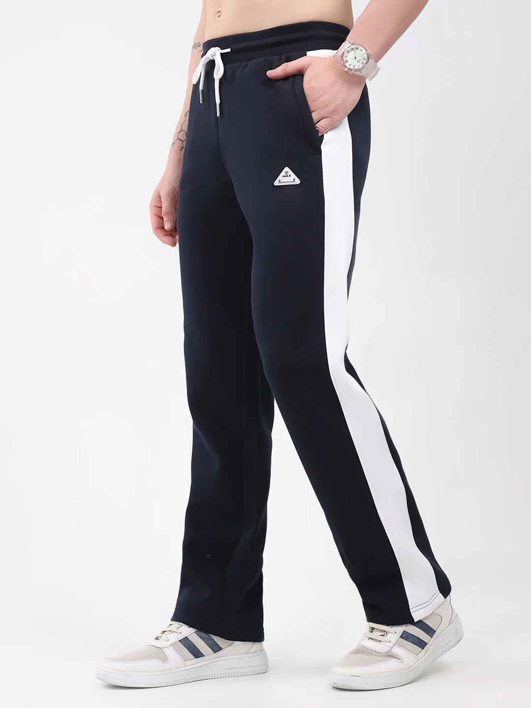 Rock.it Men Navy Blue Solid Regular Fit Winter Lower - Image 3