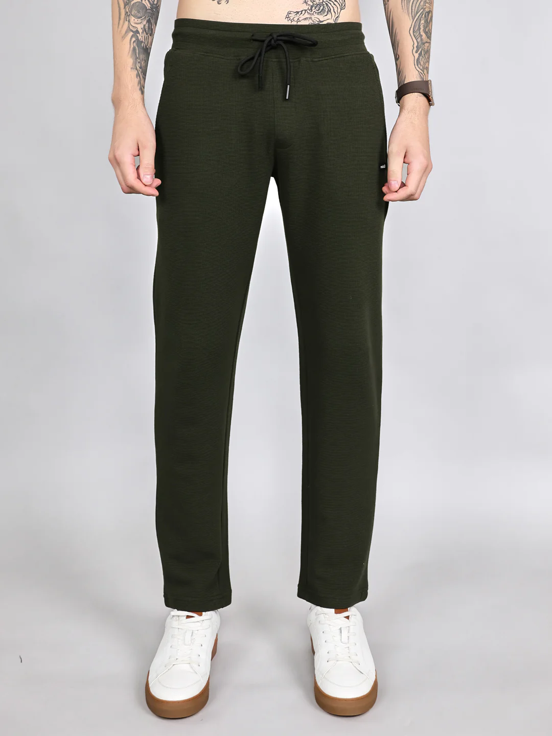 Rock.it Men Olive Solid Collar Half Sleeve Cords Set - Image 6