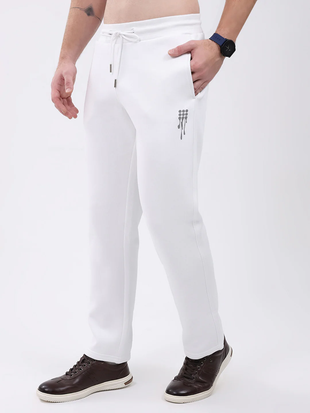 Rock.it Men White Printed Hooded Full Sleeve Winter Tracksuit - Image 7