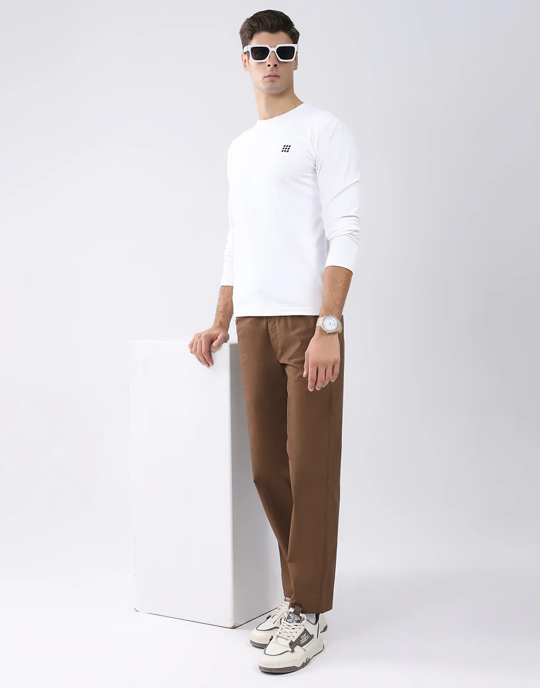 Rock.it Men White Solid Round Neck Full Sleeve T-Shirt - Image 5