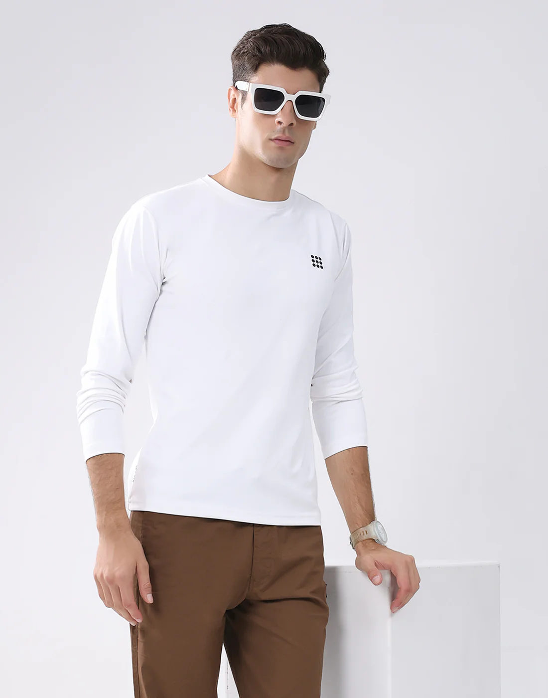 Rock.it Men White Solid Round Neck Full Sleeve T-Shirt - Image 6