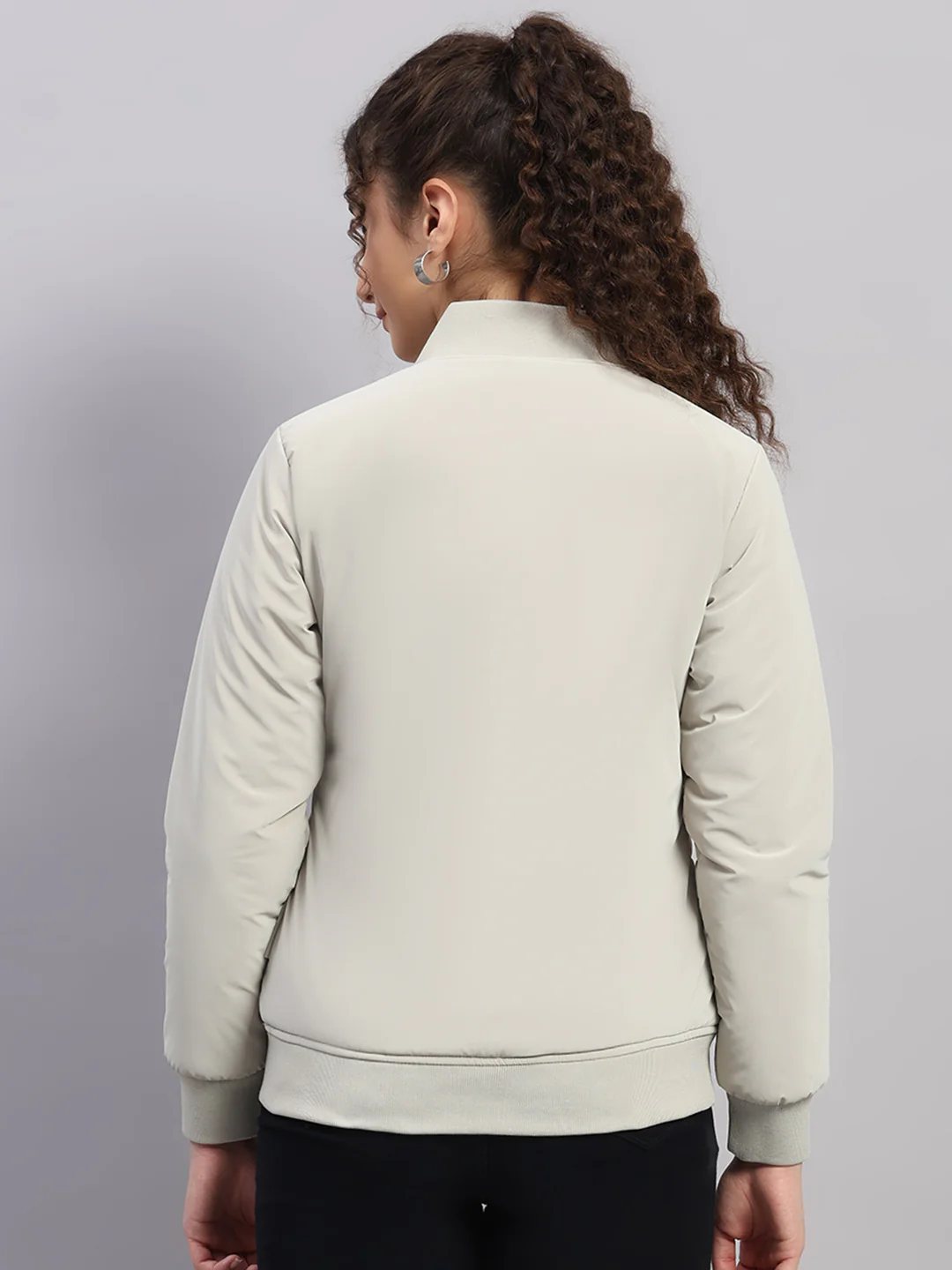 Rock.it Women Beige Solid Collar Full Sleeve Jacket - Image 5
