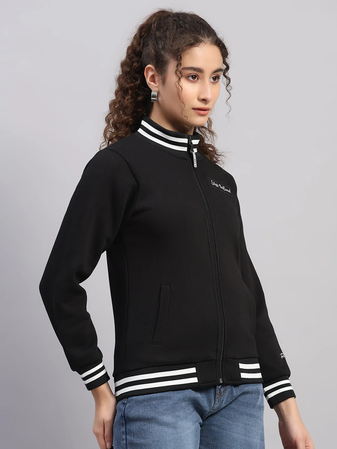 Rock.it Women Black Printed Round Neck Full Sleeve Sweatshirt - Image 4
