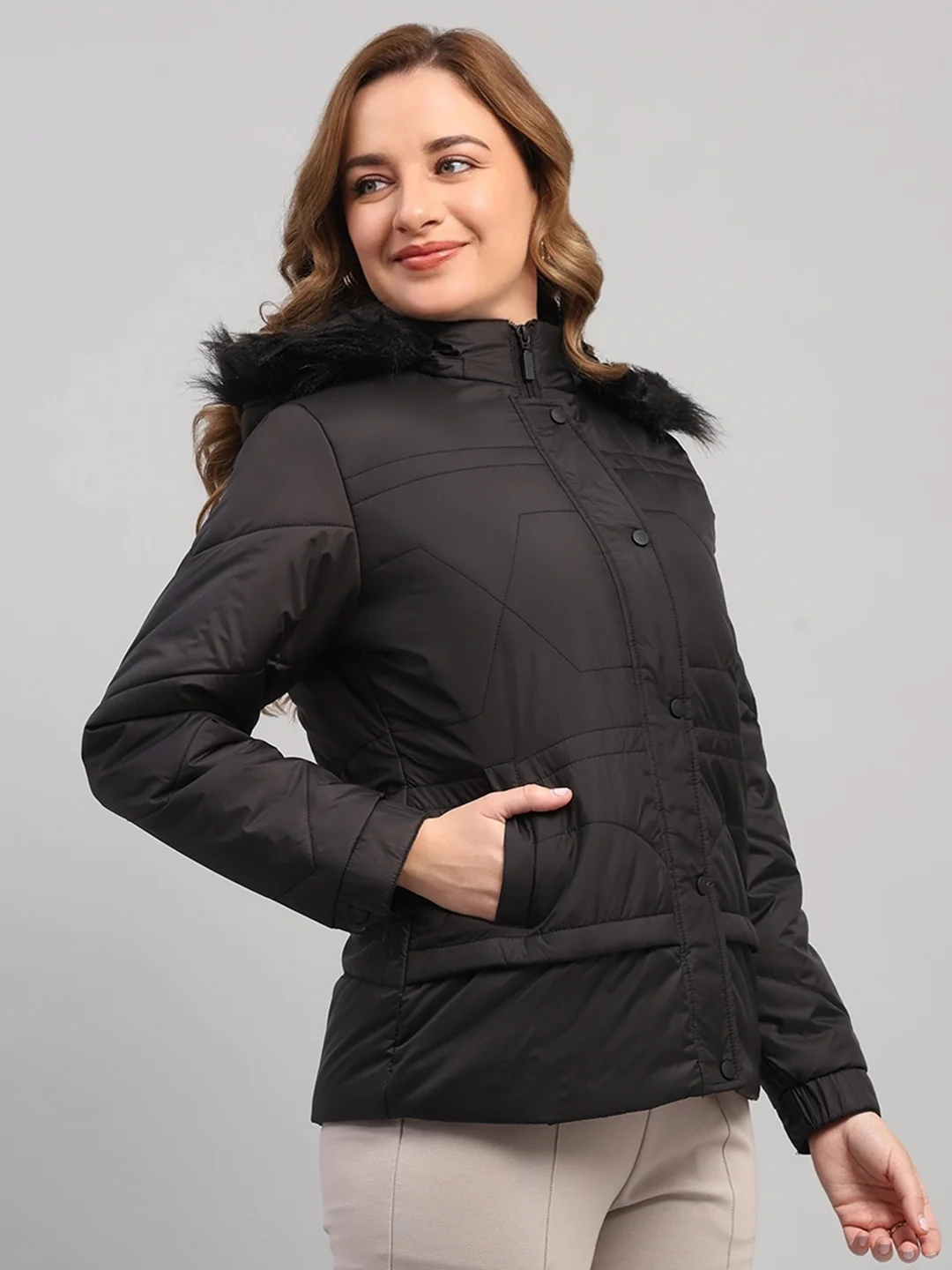 Rock.it Women Black Solid Hooded Full Sleeve Jacket - Image 4