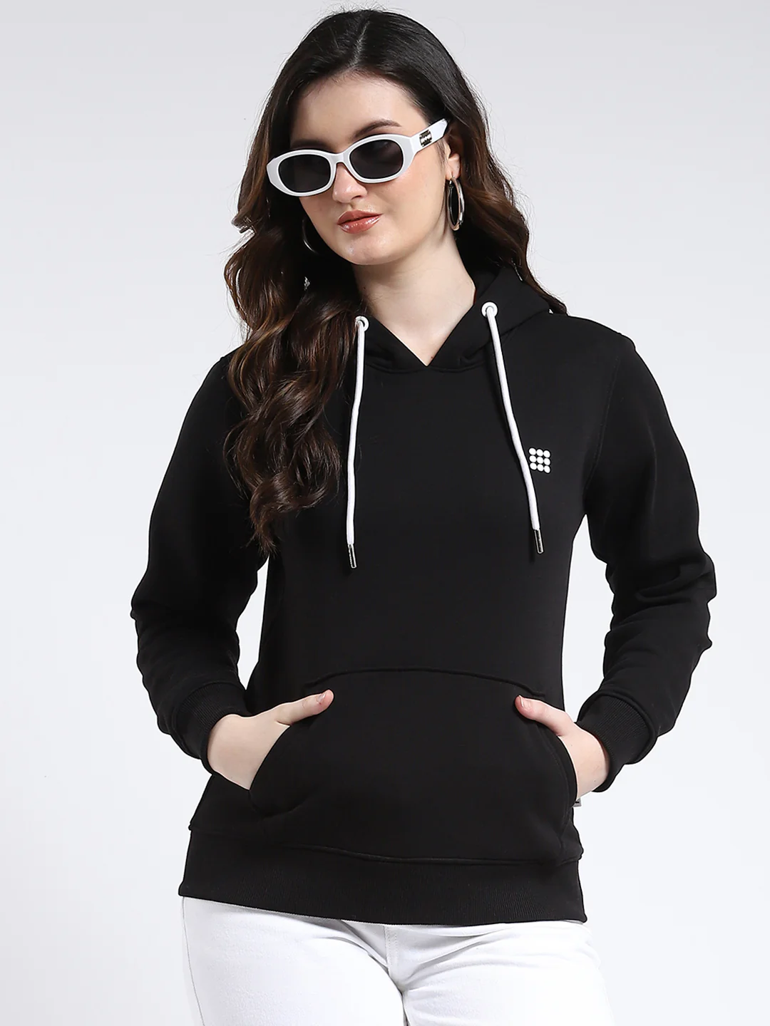 Rock.it Women Black Solid Hooded Full Sleeve Sweatshirt - Image 6