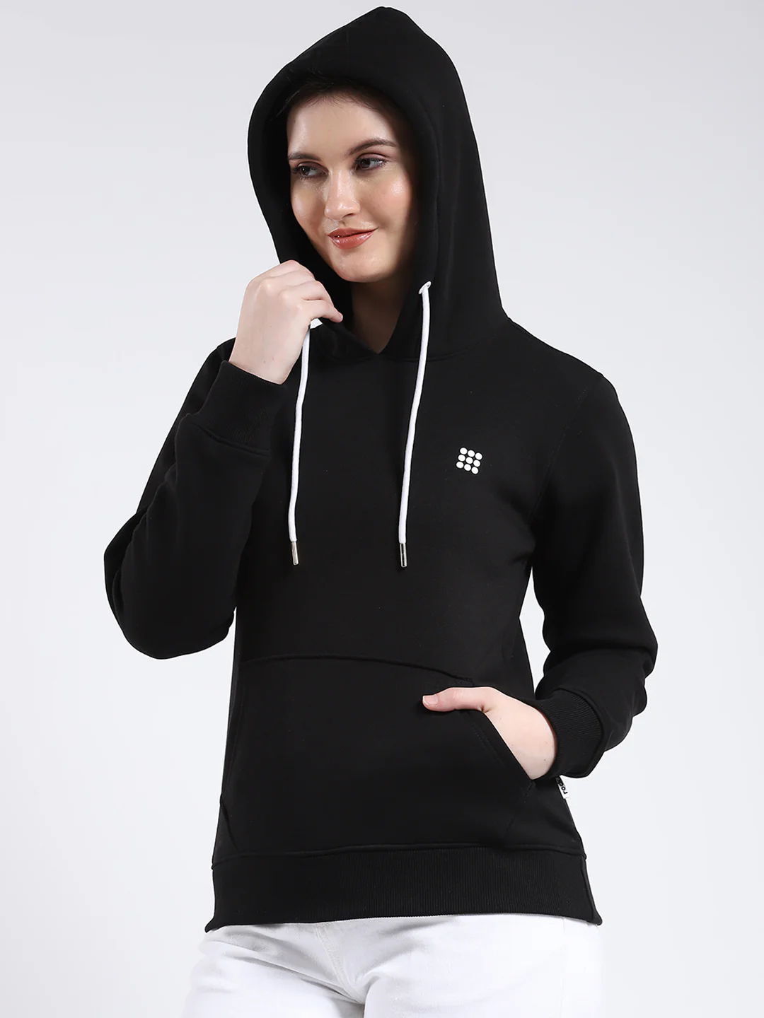 Rock.it Women Black Solid Hooded Full Sleeve Sweatshirt - Image 7