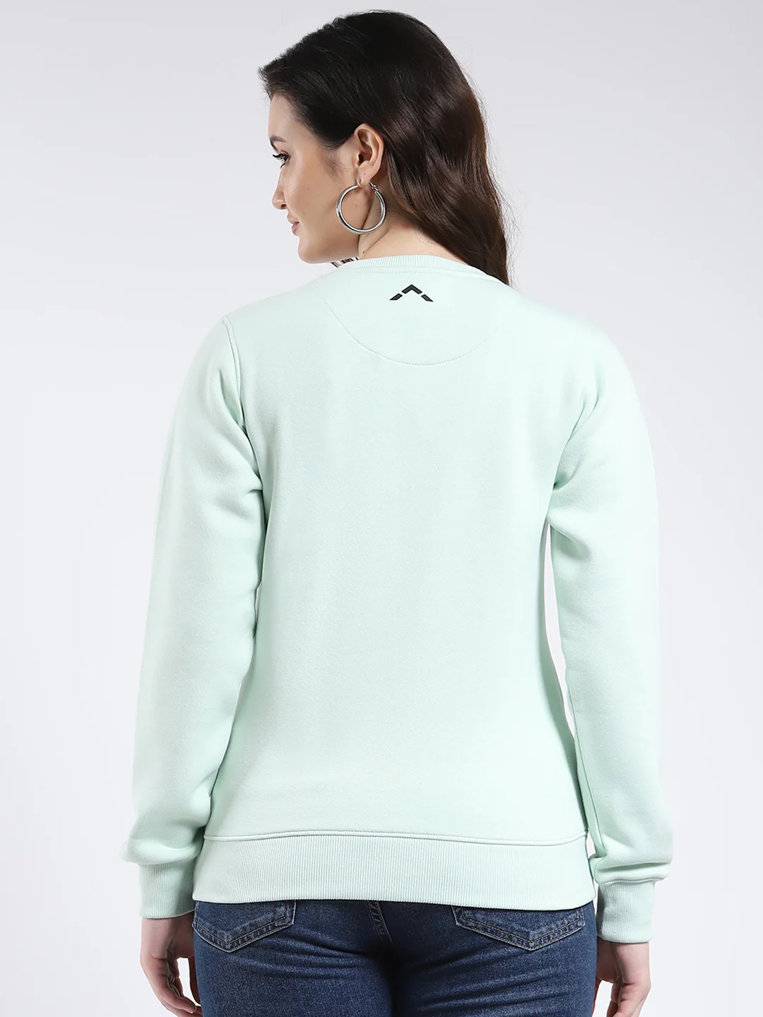 Rock.it Women Green Solid Round Neck Full Sleeve Sweatshirt - Image 5