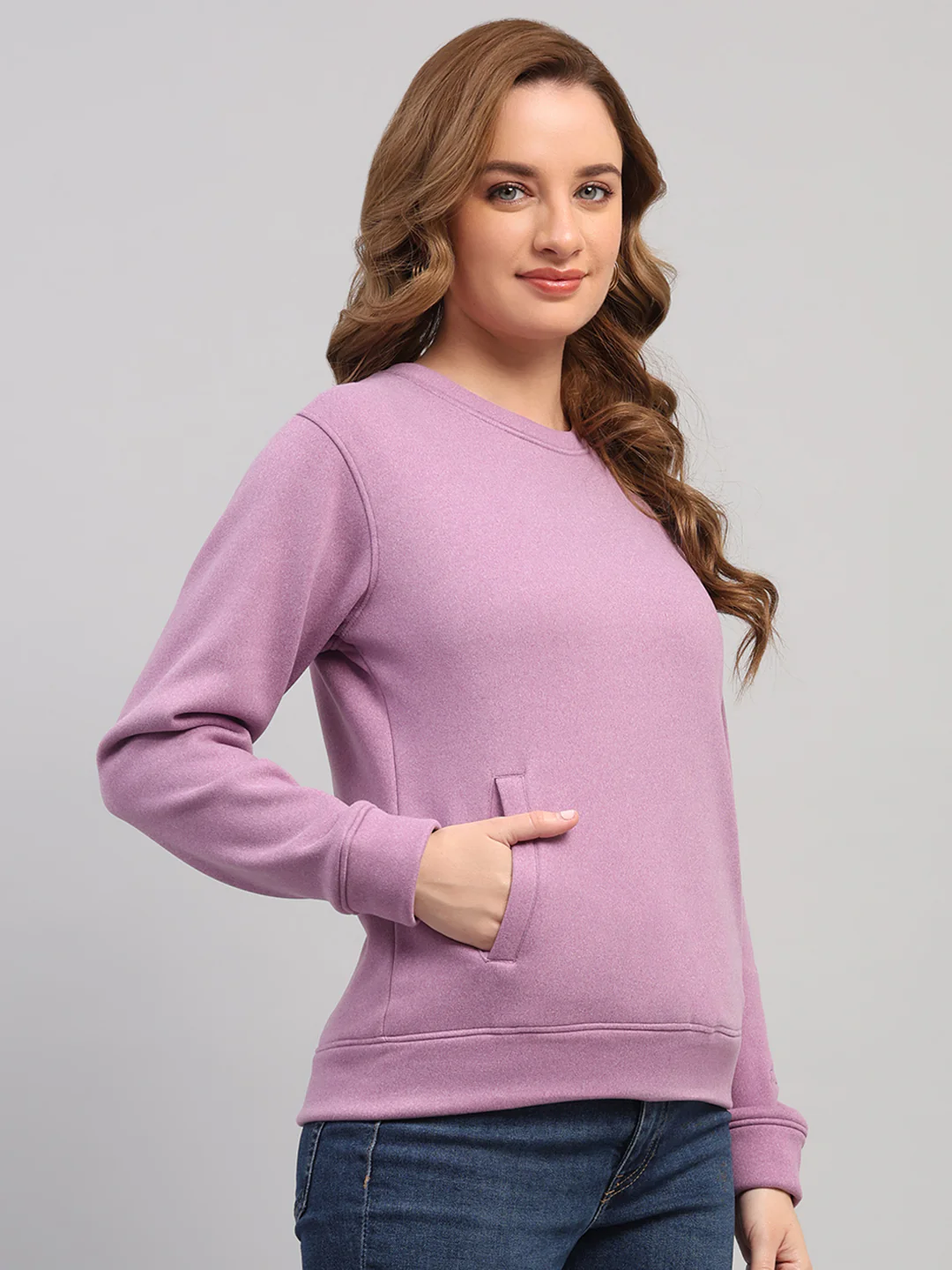 Rock.it Women Purple Solid Round Neck Full Sleeve Sweatshirt - Image 4