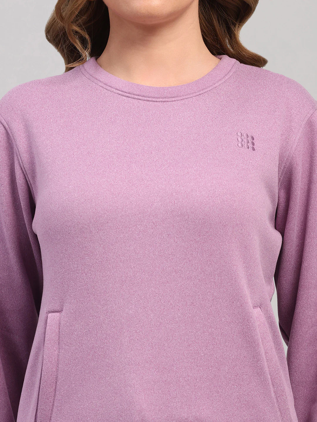 Rock.it Women Purple Solid Round Neck Full Sleeve Sweatshirt - Image 6