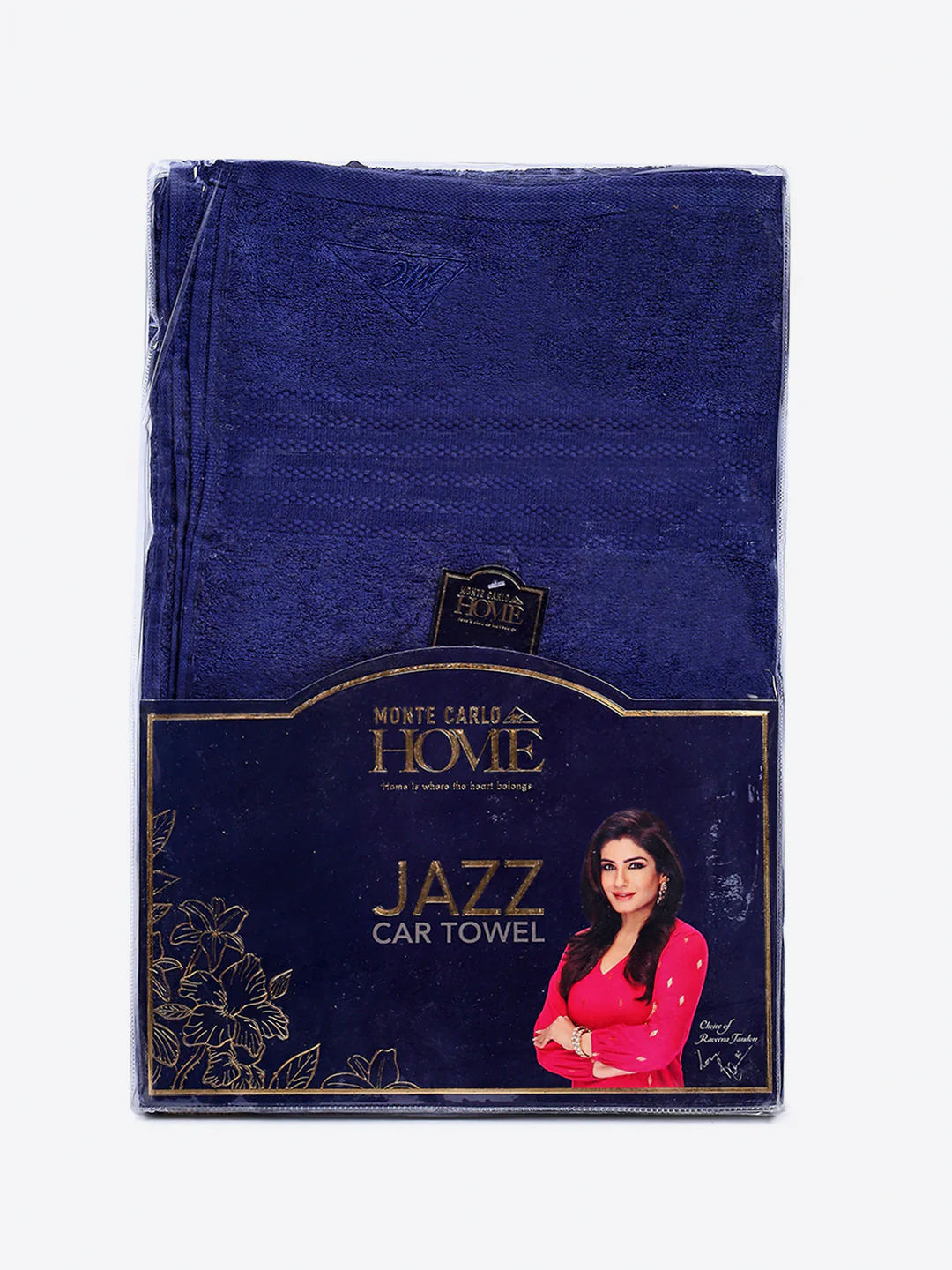 Royal Blue Cotton Solid 400 GSM Car Towel (Jazz) - Image 5