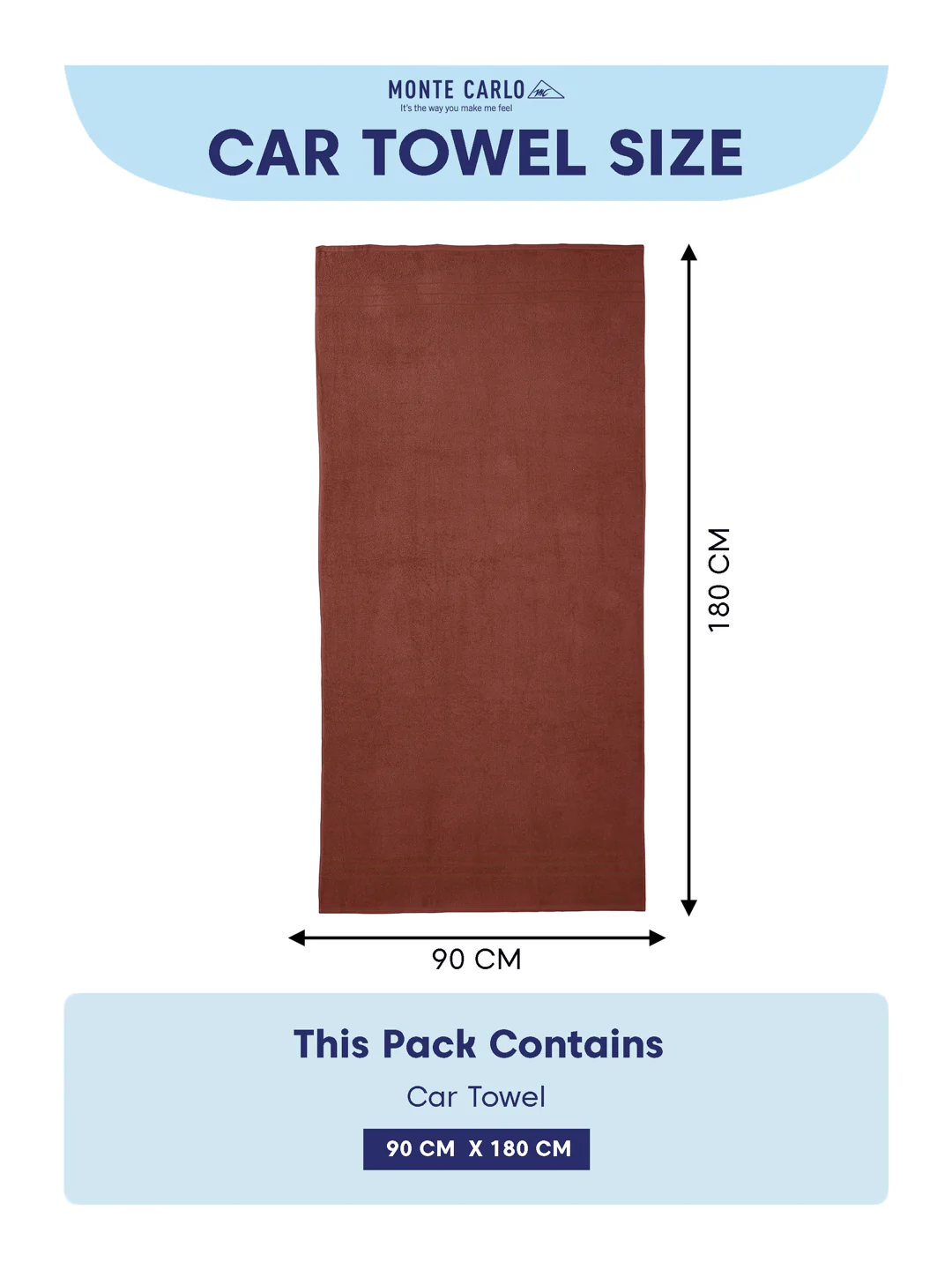 Rust Pure Cotton Solid 340 GSM Car Towel 1 Piece (Soho Collection) - Image 7