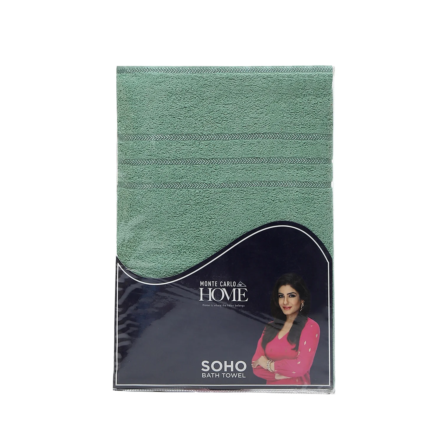 Sea Green Cotton 350 GSM Bath Towel - Image 5