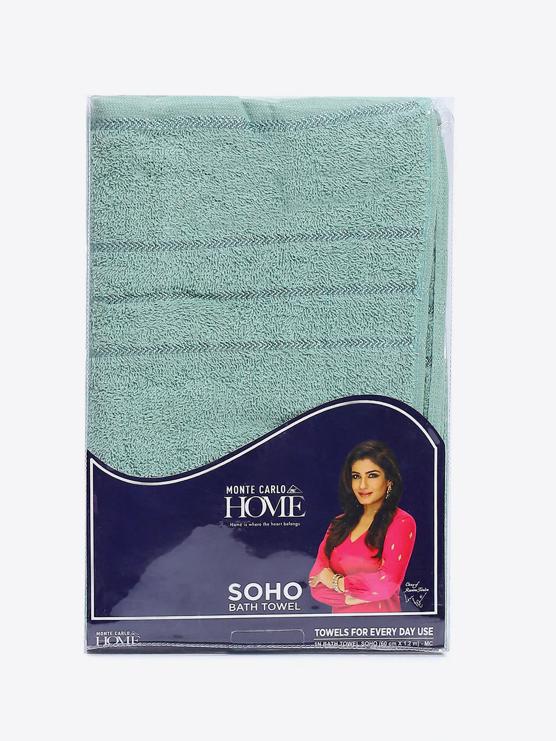 Sky Blue Cotton Solid 350 GSM Bath Towel (Soho) - Image 5