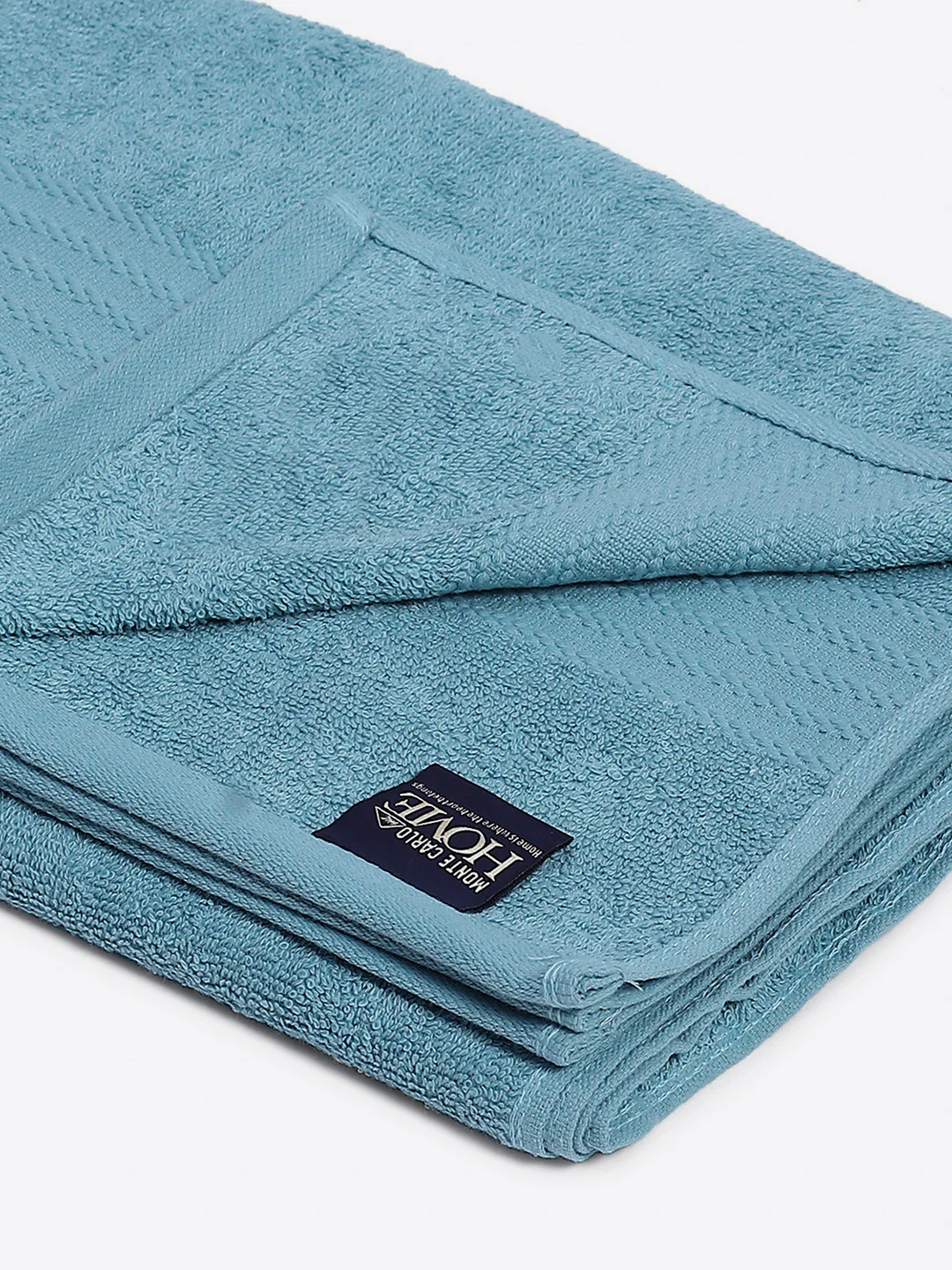 Sky Blue Cotton Solid 400 GSM Bath Towel (Jazz) - Image 3