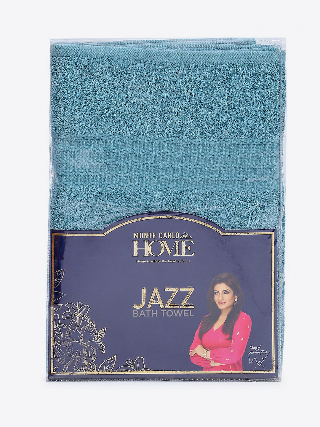 Sky Blue Cotton Solid 400 GSM Bath Towel (Jazz) - Image 5
