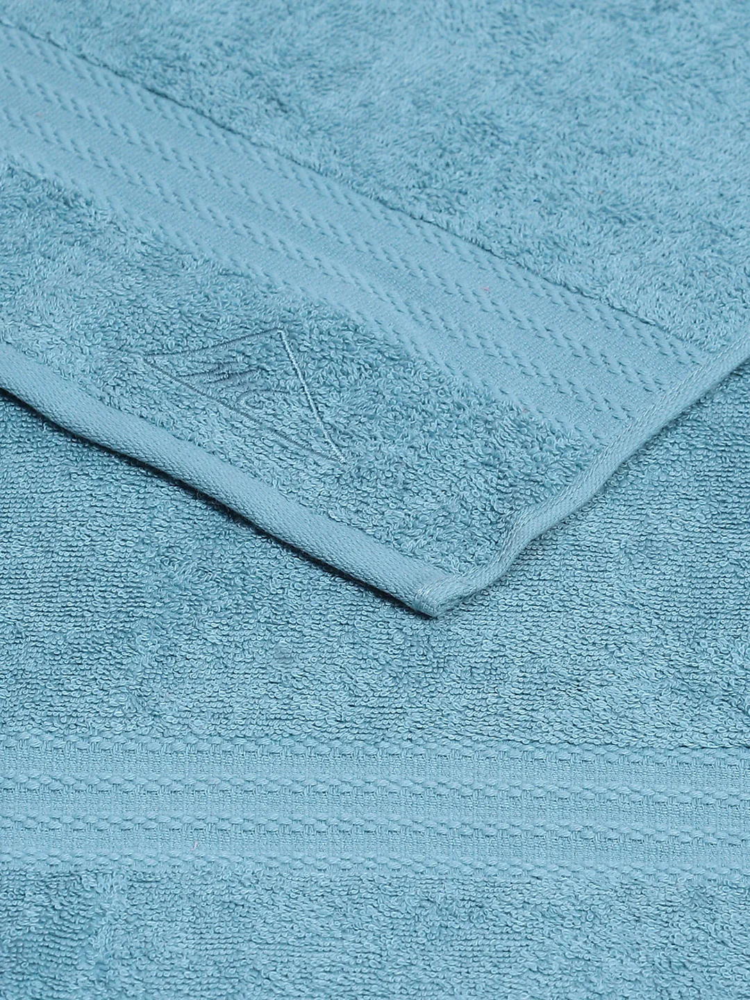 Sky Blue Cotton Solid 400 GSM Bath Towel (Jazz) - Image 4