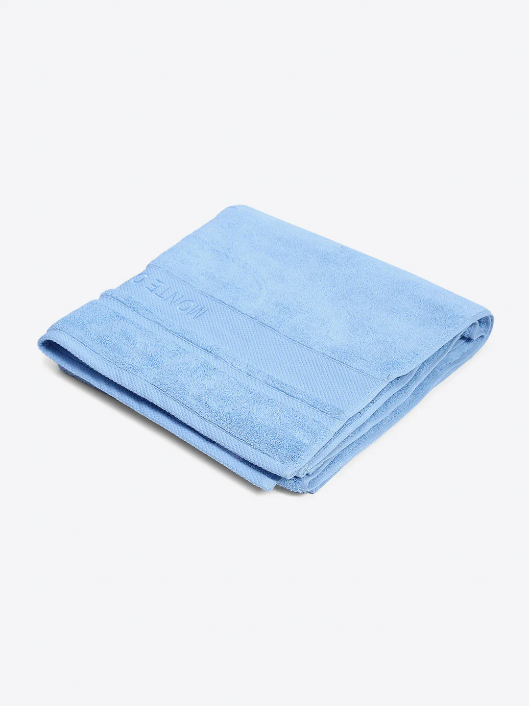 Sky Blue Cotton Solid 650 GSM Bath Towel (Eusapia) - Image 2
