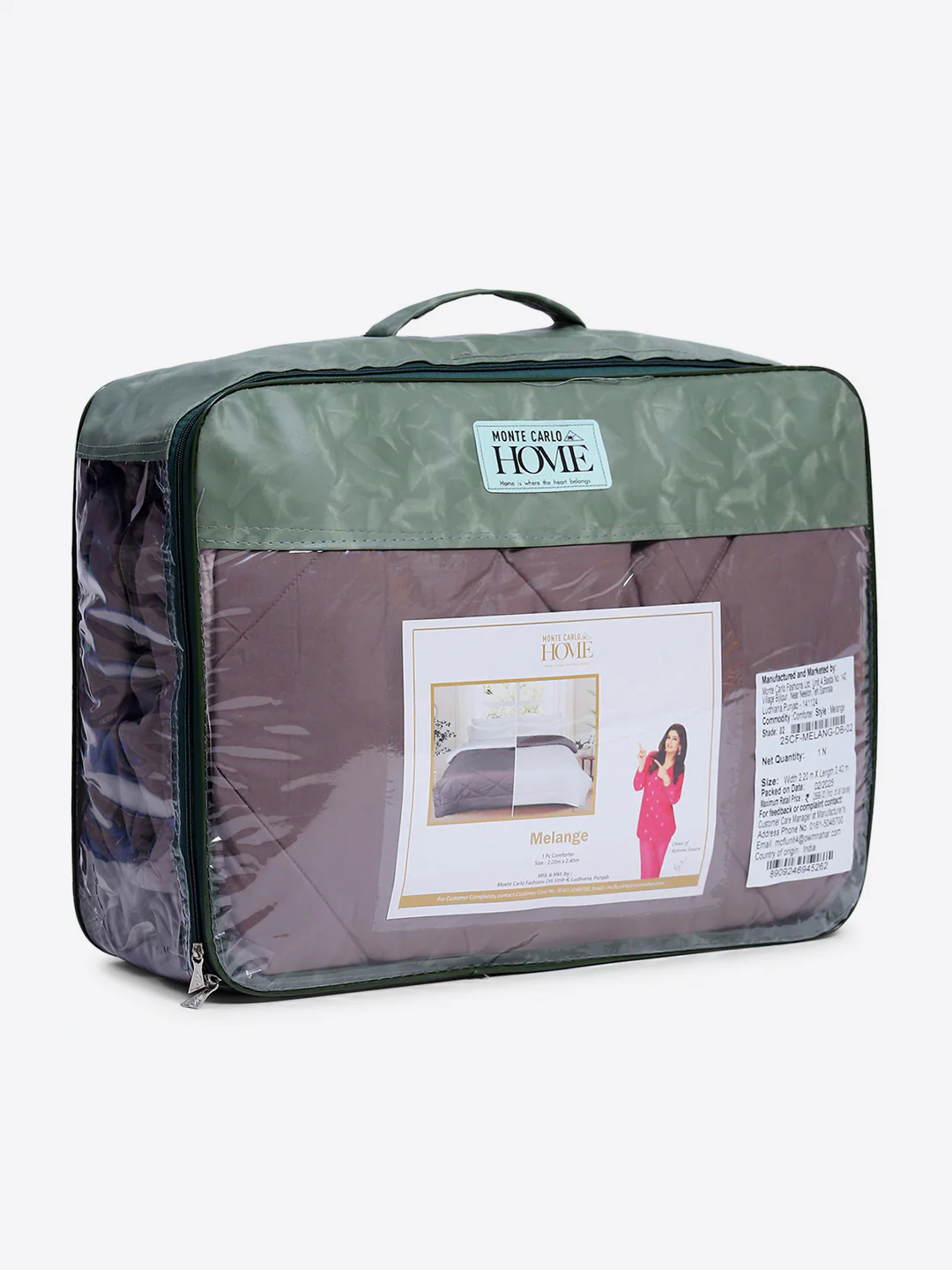 Solid Double Bed 3 Ply Comforter for AC Room - (Melange) - Image 11