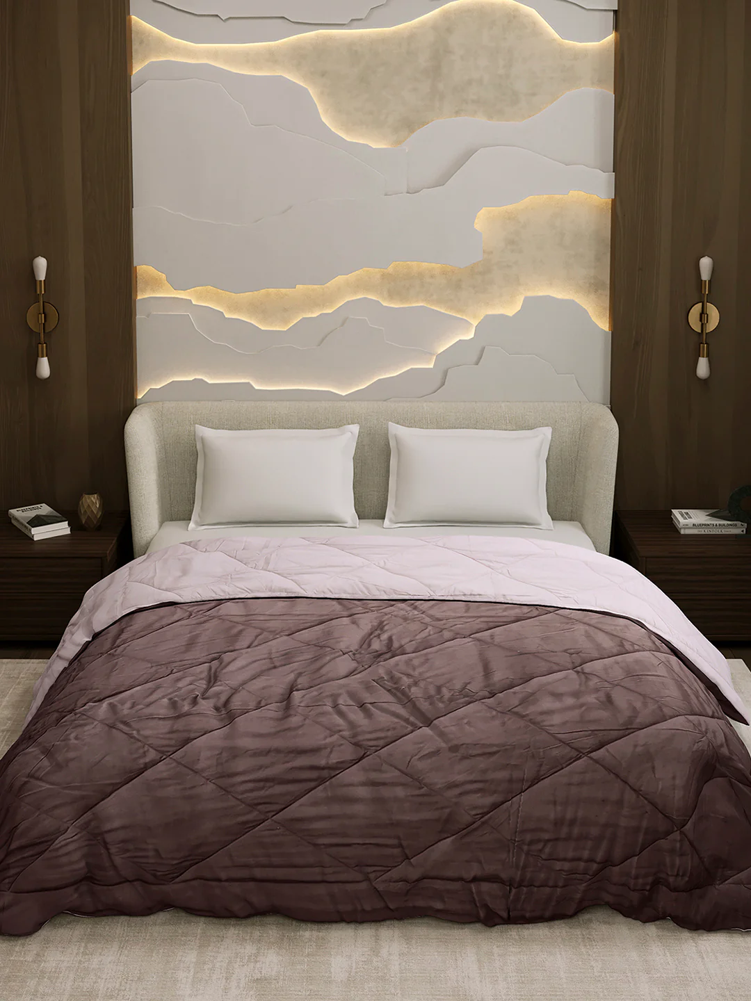Solid Double Bed 3 Ply Comforter for AC Room - (Melange) - Image 3
