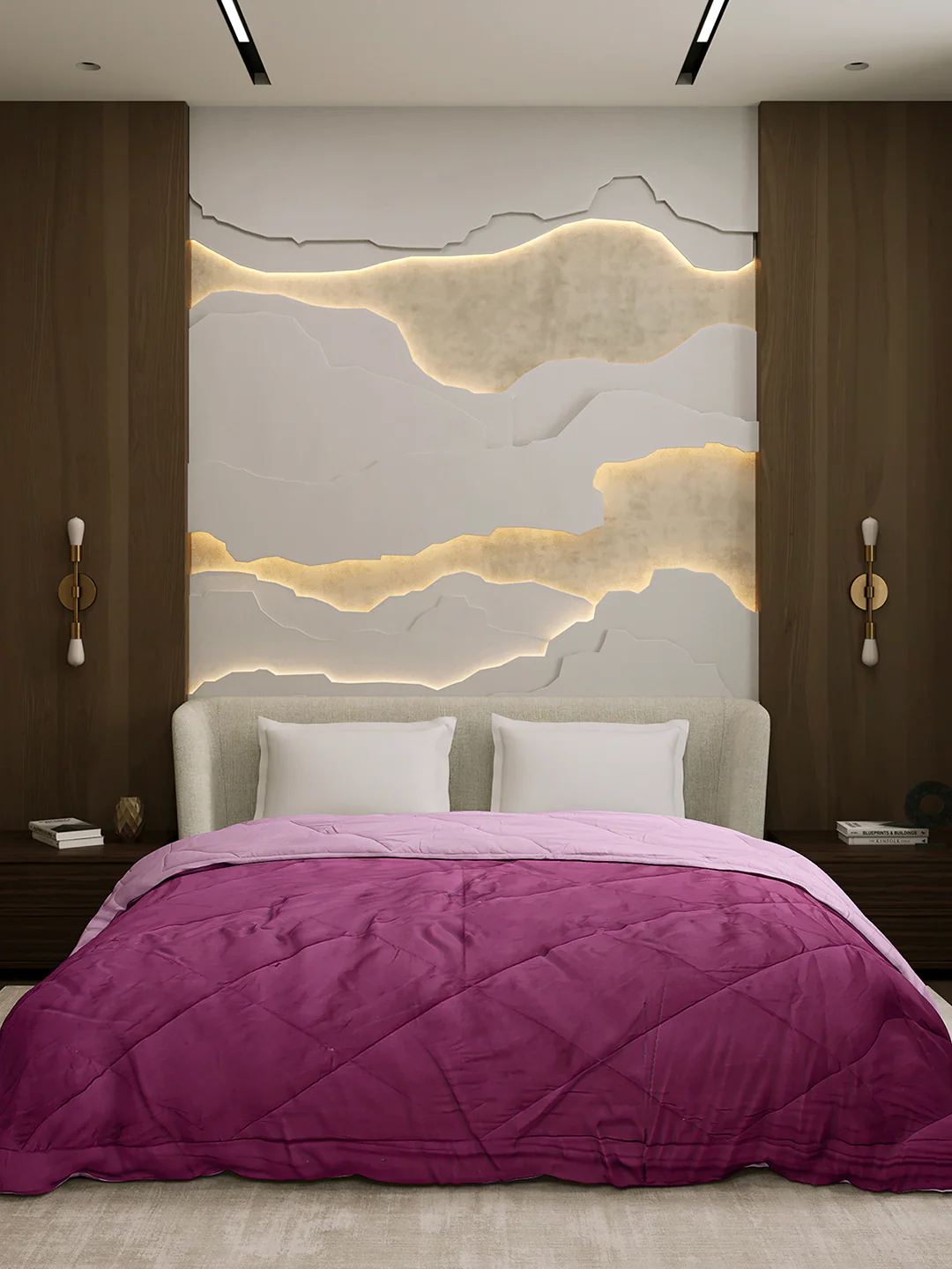 Solid Double Bed 3 Ply Comforter for AC Room - (Melange) - Image 2