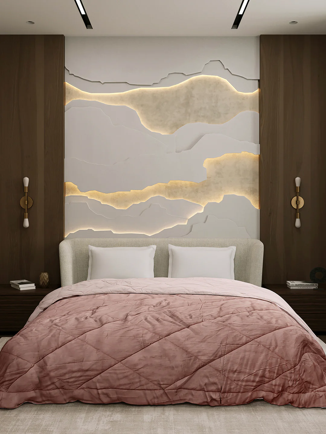 Solid Double Bed 3 Ply Comforter for AC Room - (Melange) - Image 2