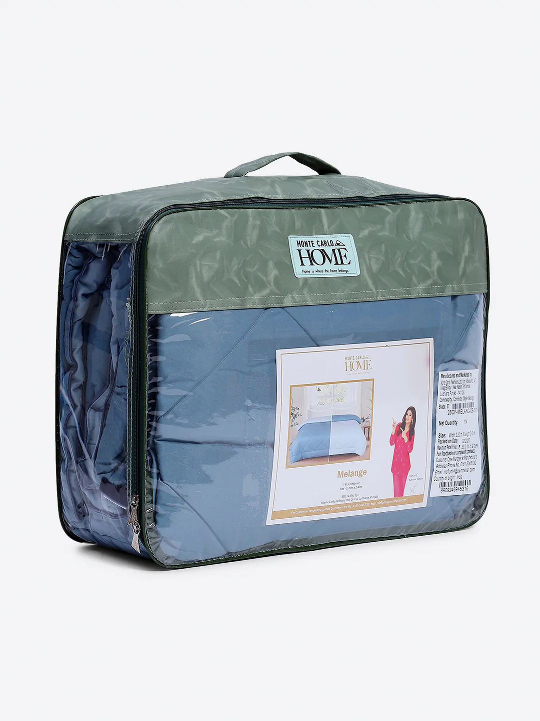 Solid Double Bed 3 Ply Comforter for AC Room - (Melange) - Image 11