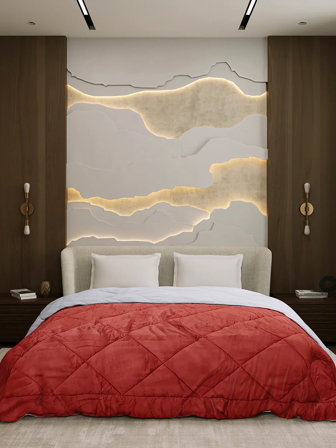 Solid Double Bed 3 Ply Comforter for AC Room - (Melange) - Image 2
