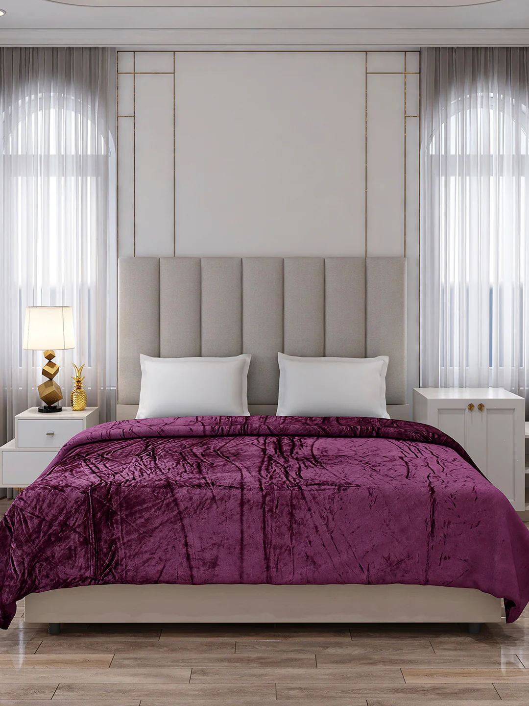 Solid Double Bed 300 GSM Blanket for AC Room - (Fusion) - Image 3