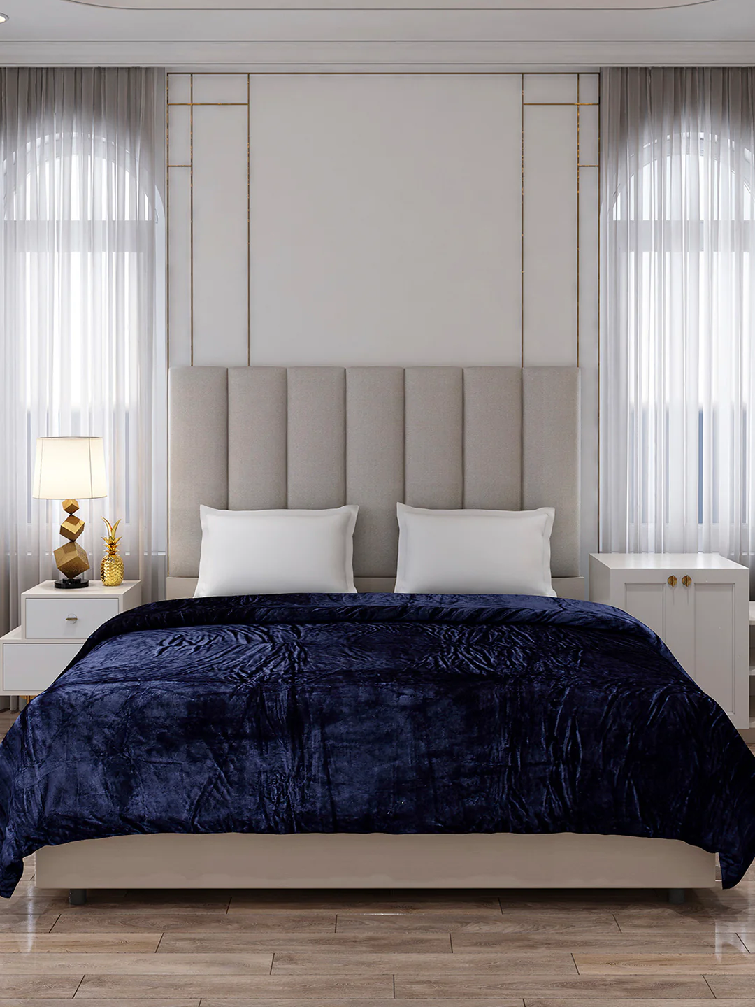 Solid Double Bed 300 GSM Blanket for AC Room - (Fusion) - Image 3