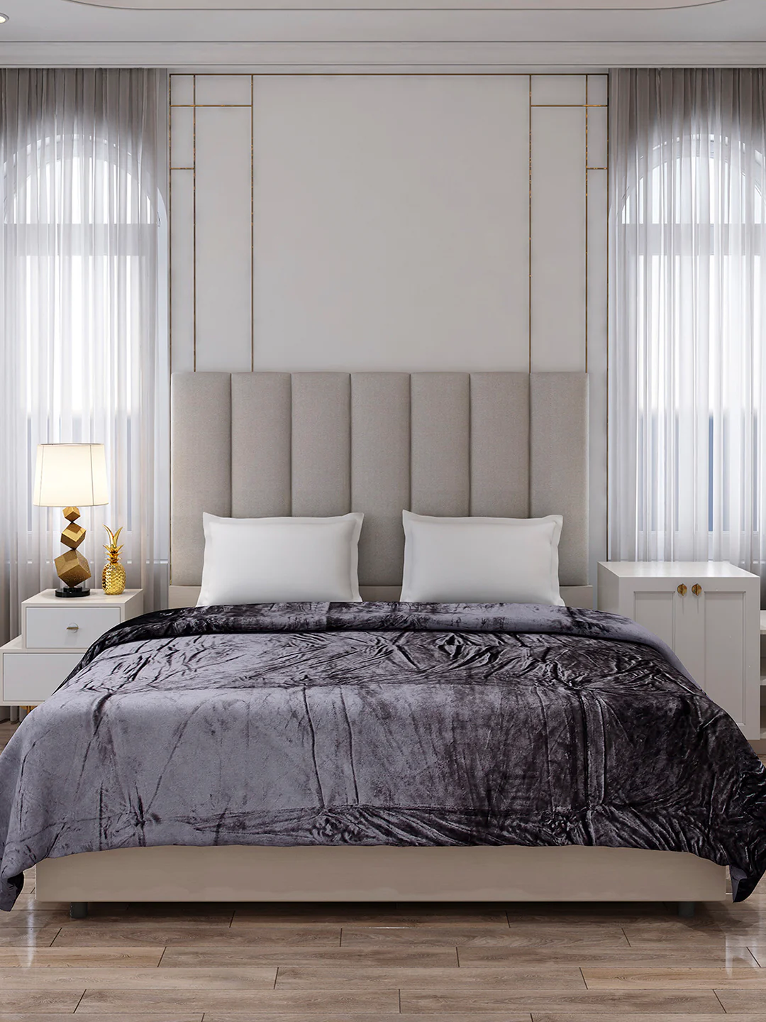 Solid Double Bed 300 GSM Blanket for AC Room - (Fusion) - Image 3