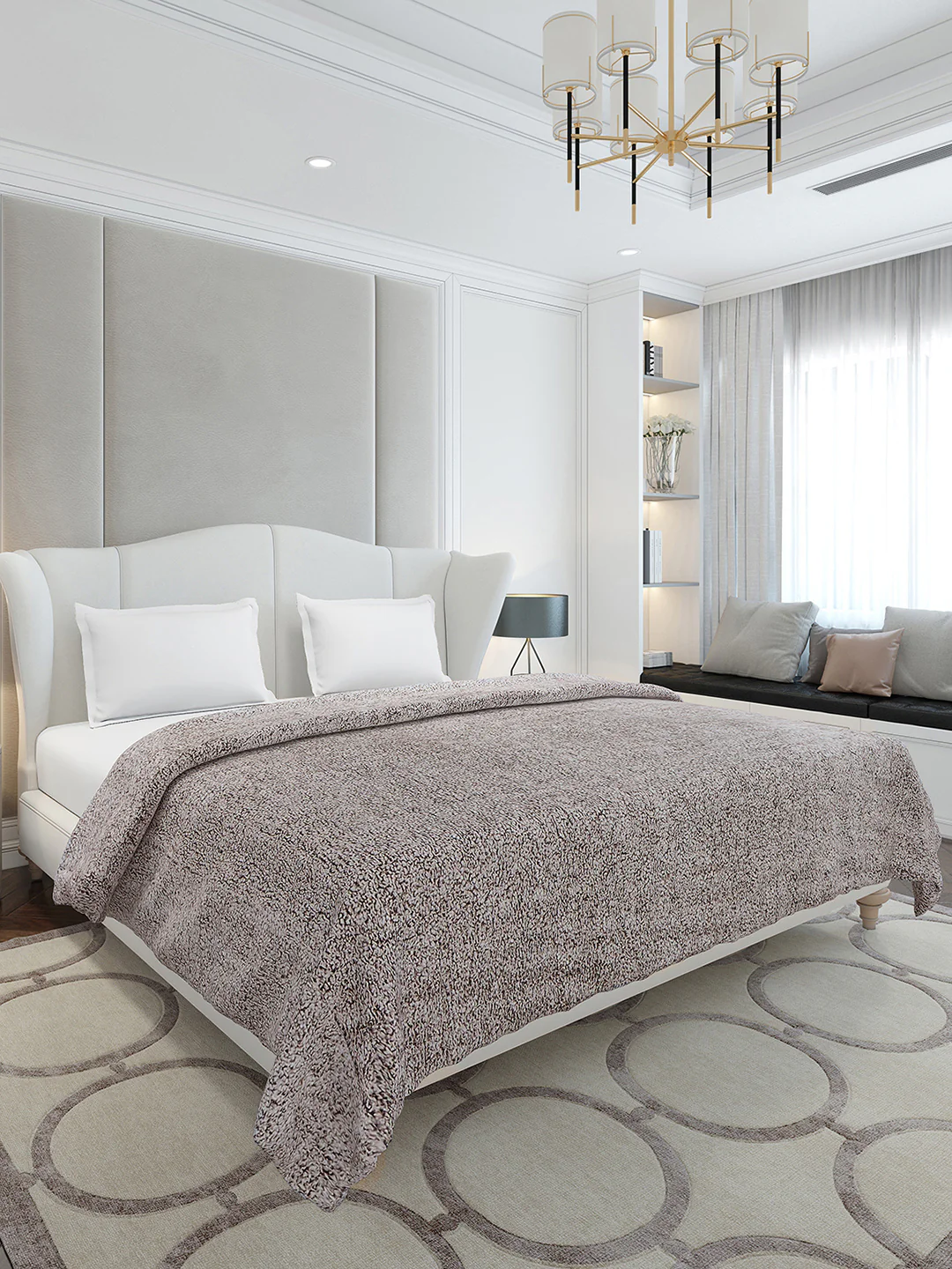 Solid Double Bed 300 GSM Blanket for AC Room - (Scotish)