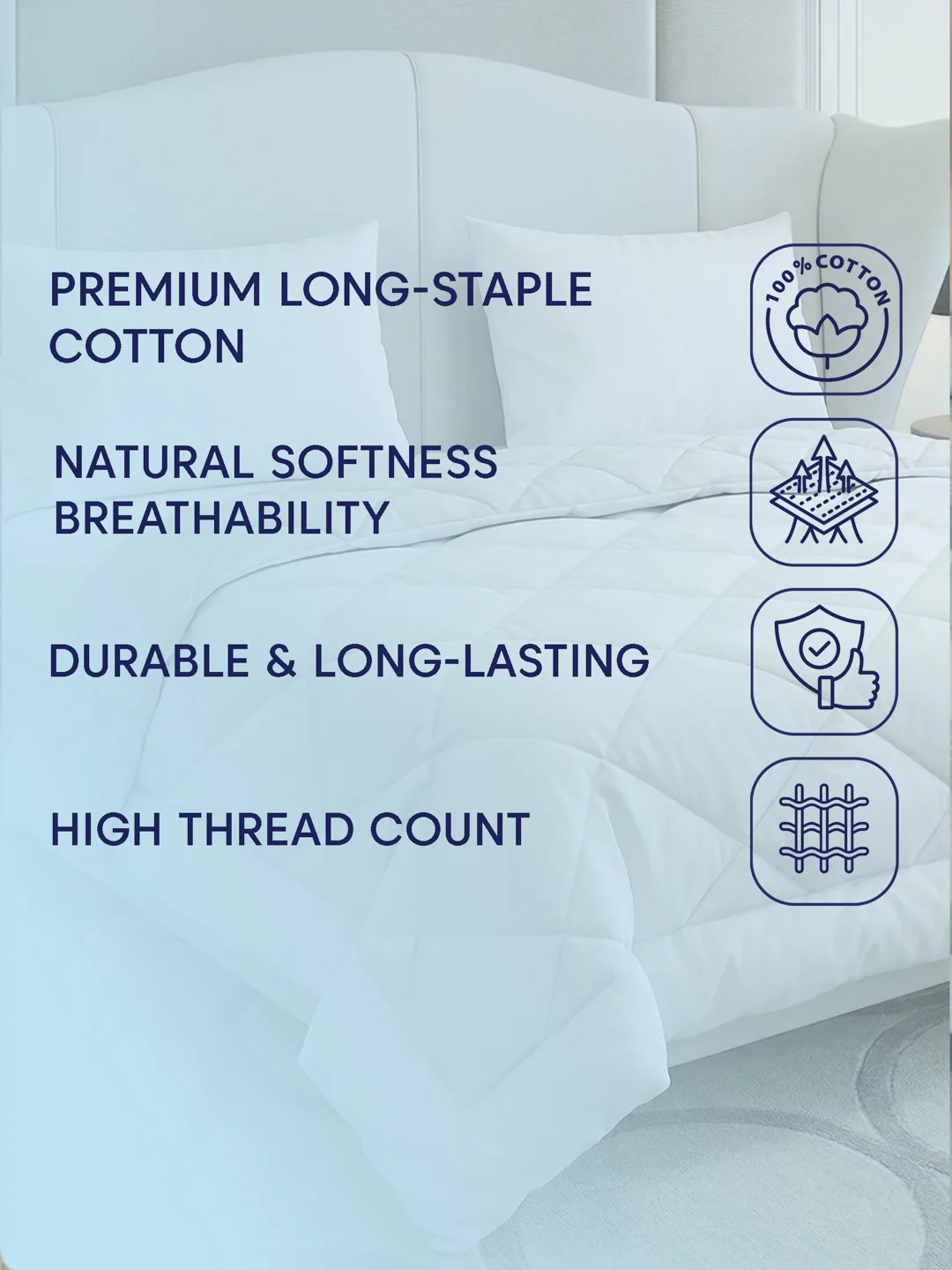 Solid King Size 3 Ply 130 GSM Comforter Hotel Essential Collection Weight 2.42 kg - Image 9