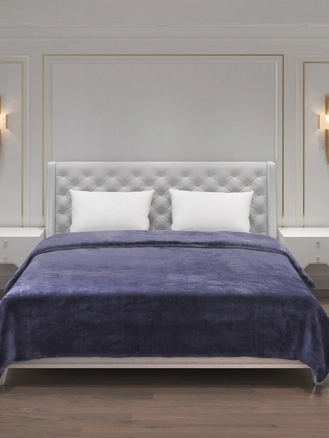 Solid Polyester Double Bed Blanket for AC Room - Image 3