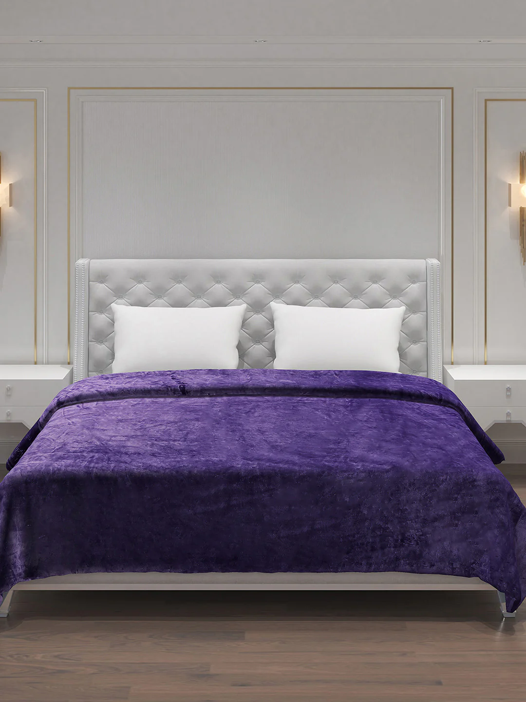 Solid Polyester Double Bed Blanket for AC Room - Image 3