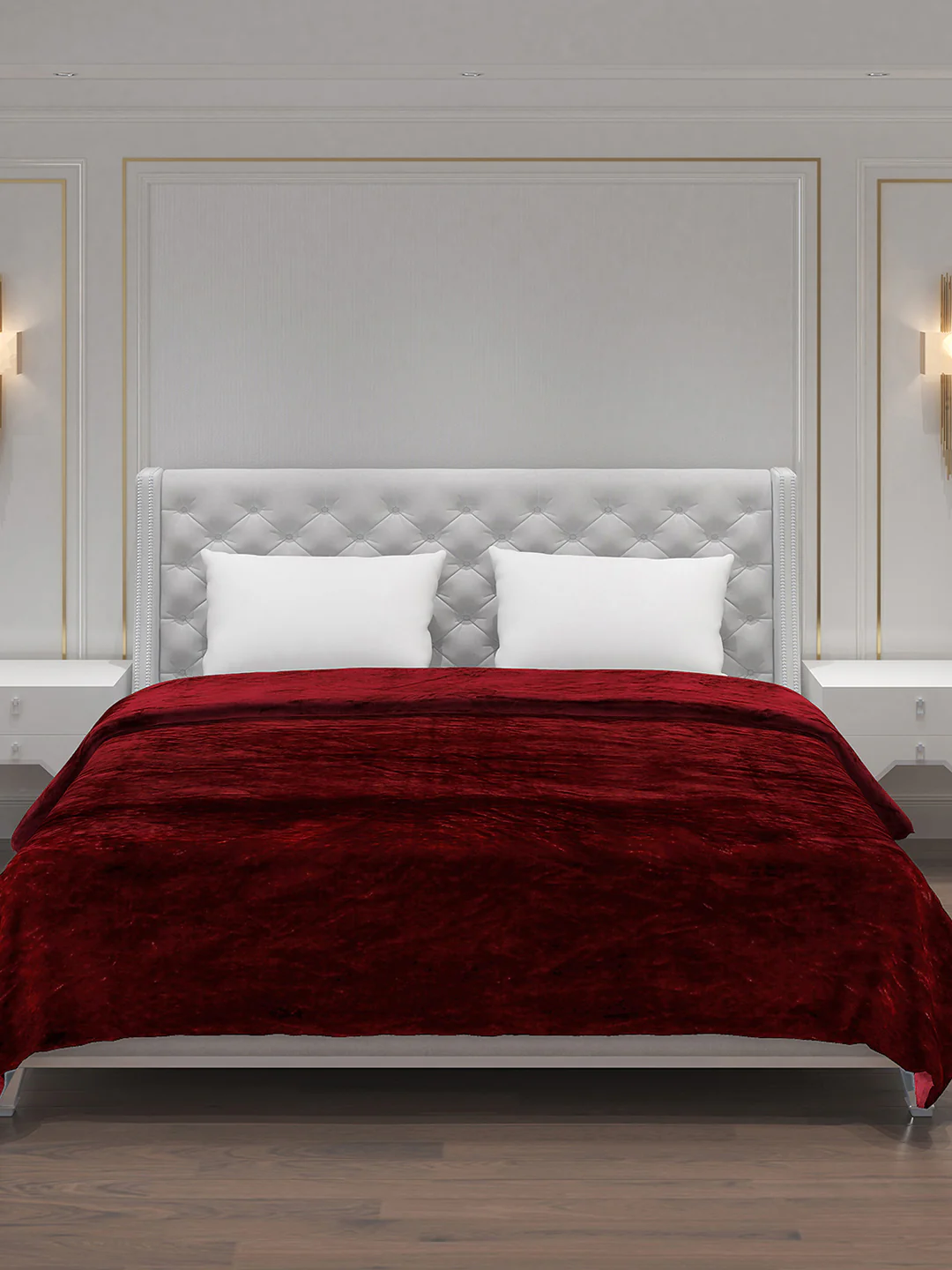 Solid Polyester Double Bed Blanket for AC Room - Image 3