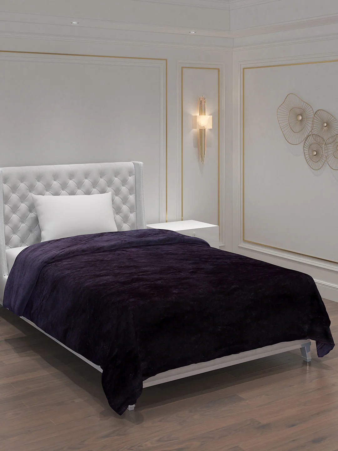 Solid Polyester Single Bed Blanket for AC Room