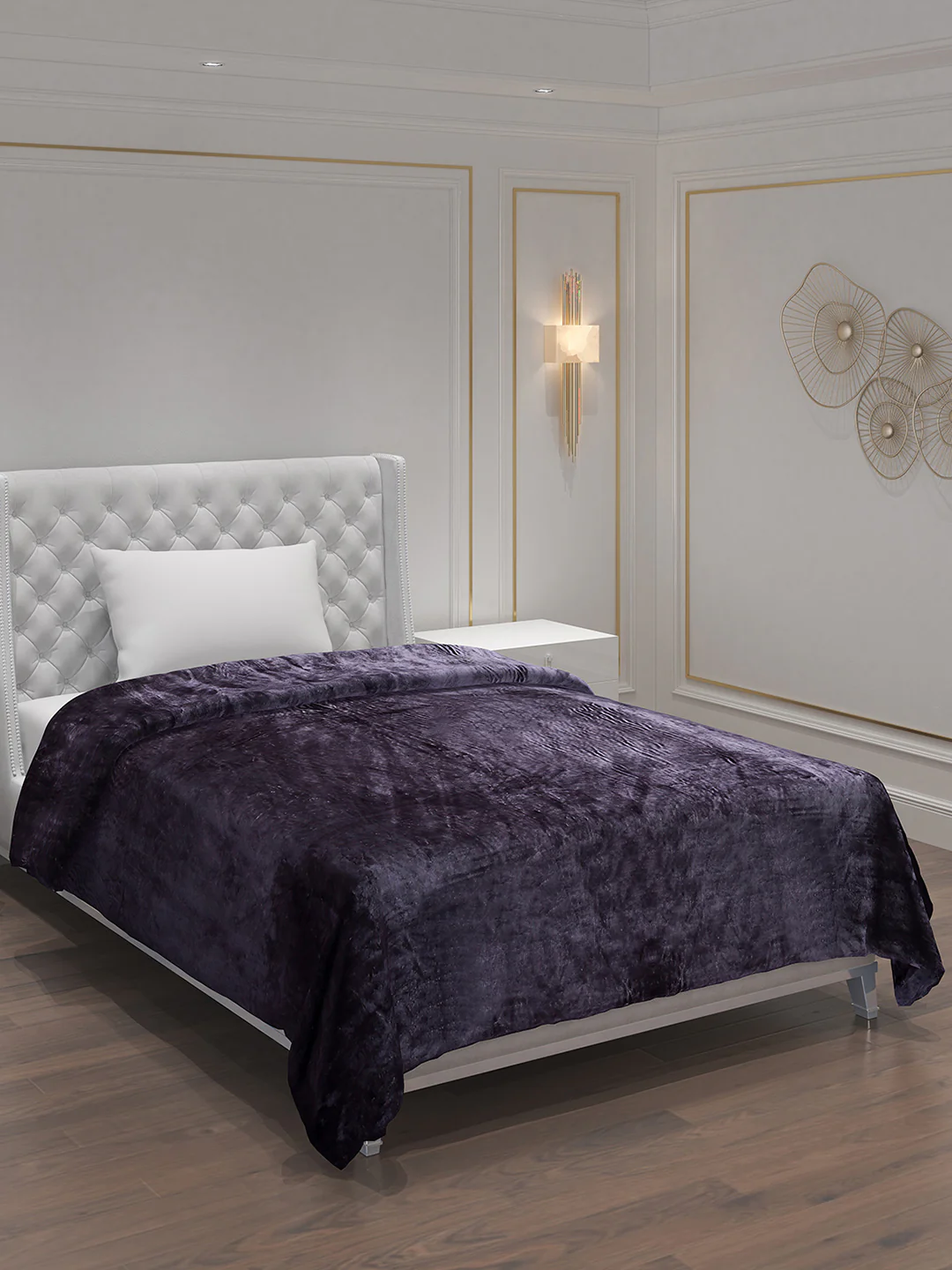 Solid Polyester Single Bed Blanket for AC Room