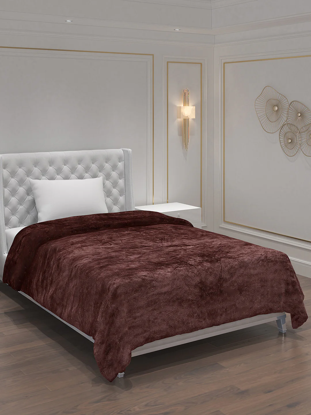 Solid Polyester Single Bed Blanket for AC Room