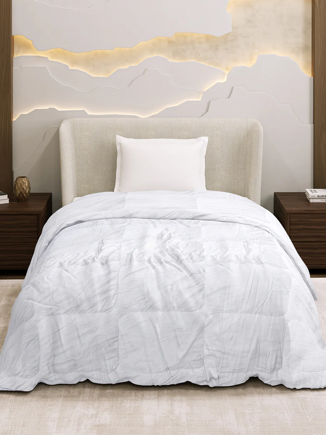 Solid Single Bed 233 GSM Comforter for AC Room (Microgel) - Image 2