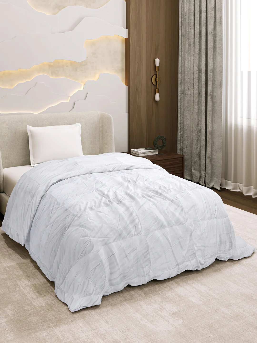 Solid Single Bed 233 GSM Comforter for AC Room (Microgel) - Image 4