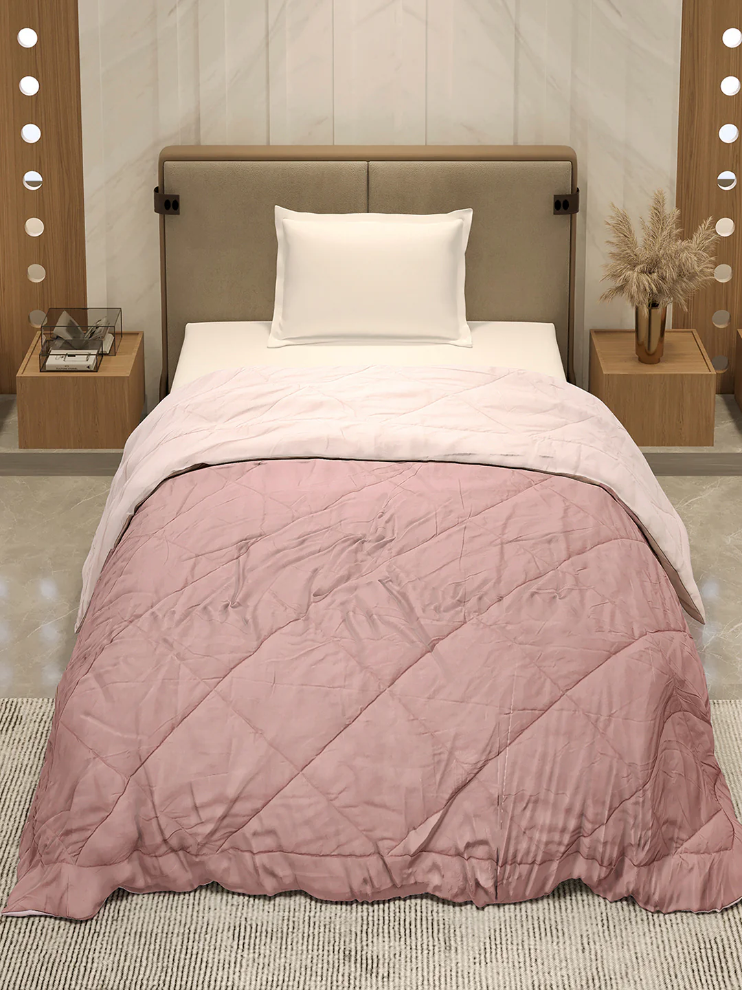 Solid Single Bed 3 Ply Comforter for AC Room - (Melange) - Image 3