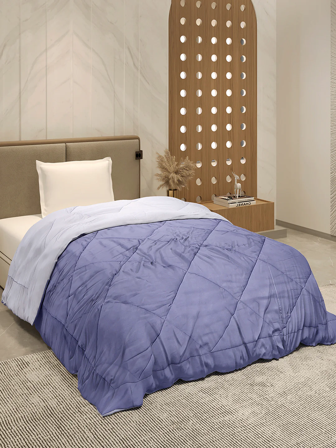 Solid Single Bed 3 Ply Comforter for AC Room - (Melange) - Image 4
