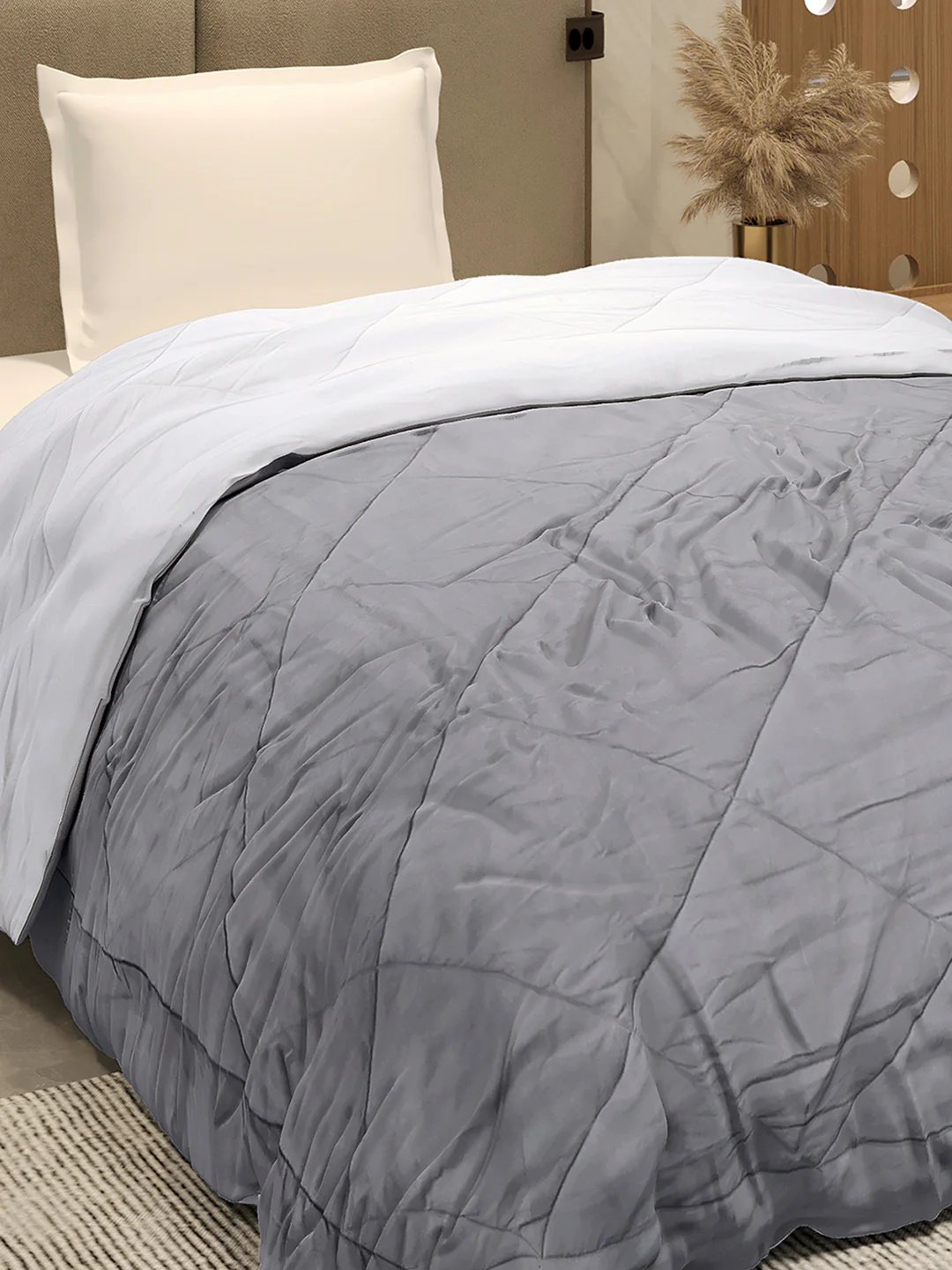 Solid Single Bed 3 Ply Comforter for AC Room - (Melange) - Image 6