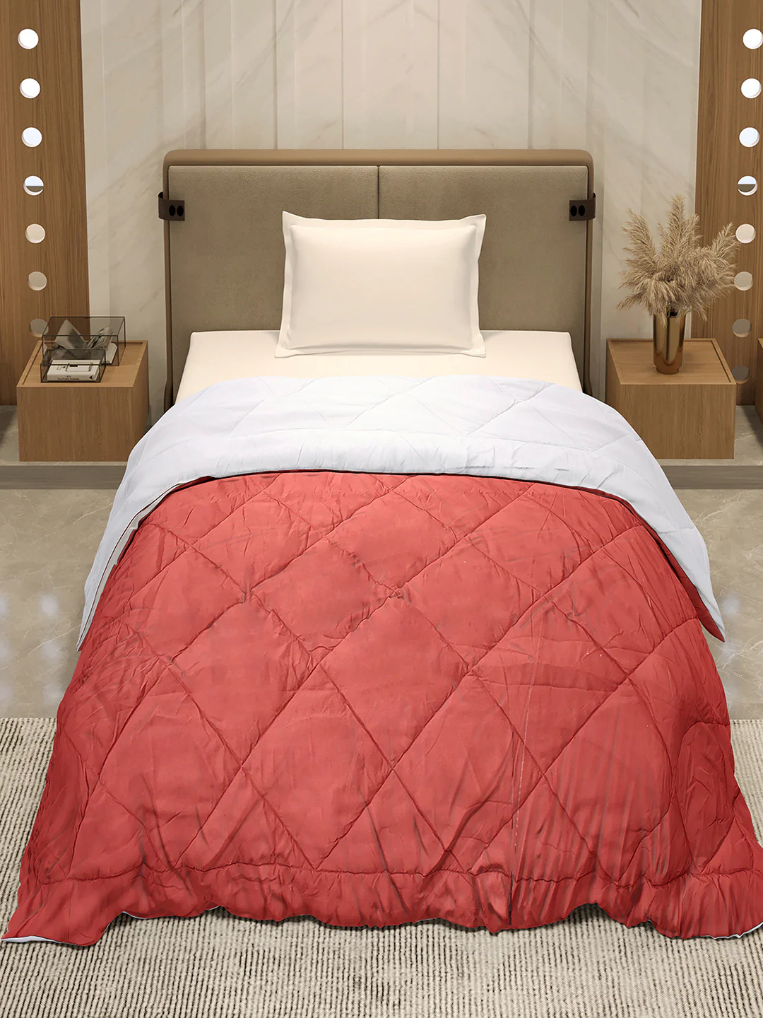 Solid Single Bed 3 Ply Comforter for AC Room - (Melange) - Image 3