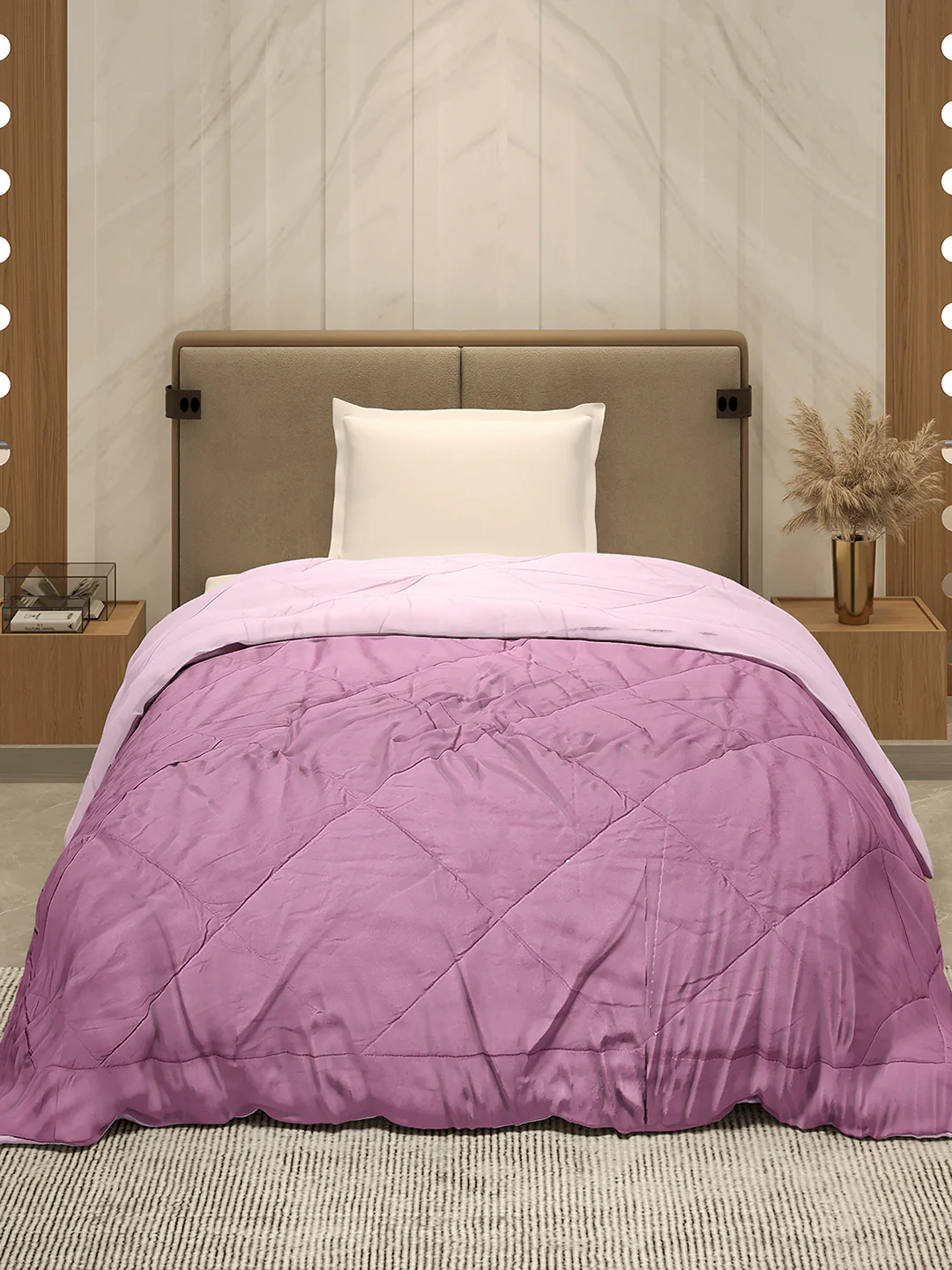 Solid Single Bed 3 Ply Comforter for AC Room - (Melange) - Image 2