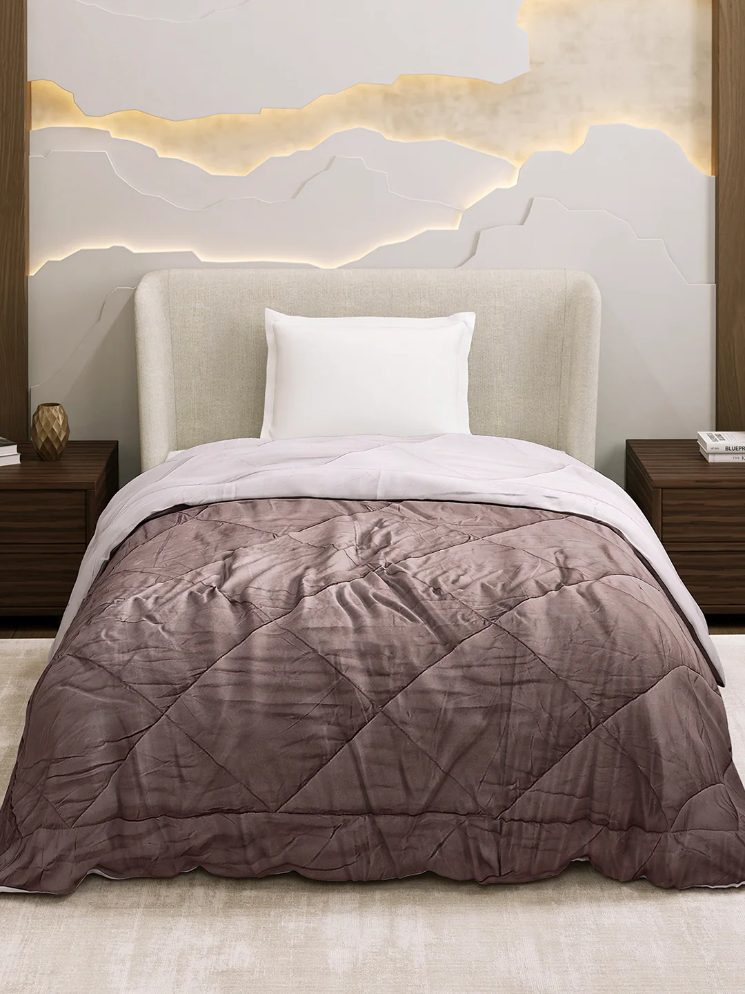 Solid Single Bed 3 Ply Comforter for AC Room - (Melange) - Image 2