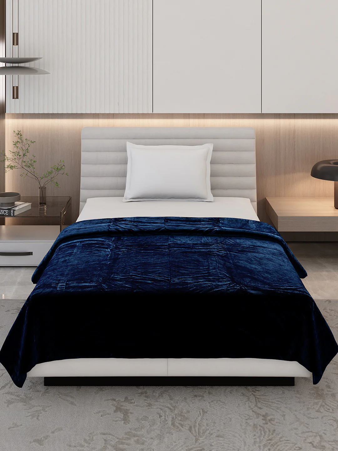 Solid Single Bed 300 GSM Blanket for AC Room - (Vivid) - Image 3