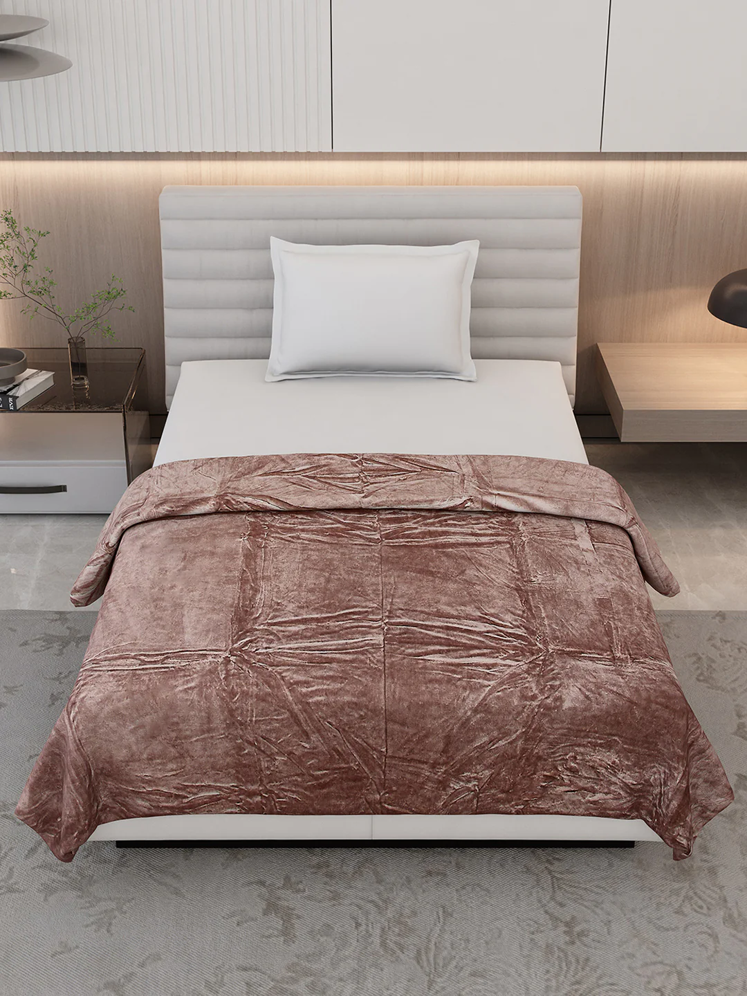 Solid Single Bed 300 GSM Blanket for AC Room - (Vivid) - Image 2