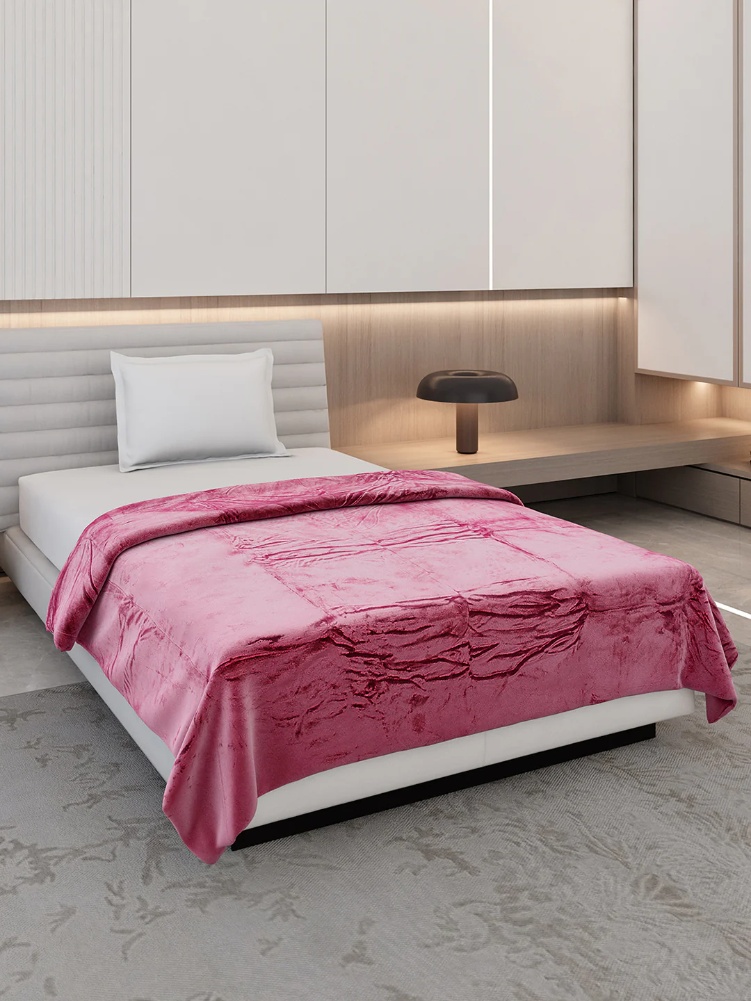 Solid Single Bed 300 GSM Blanket for AC Room - (Vivid)